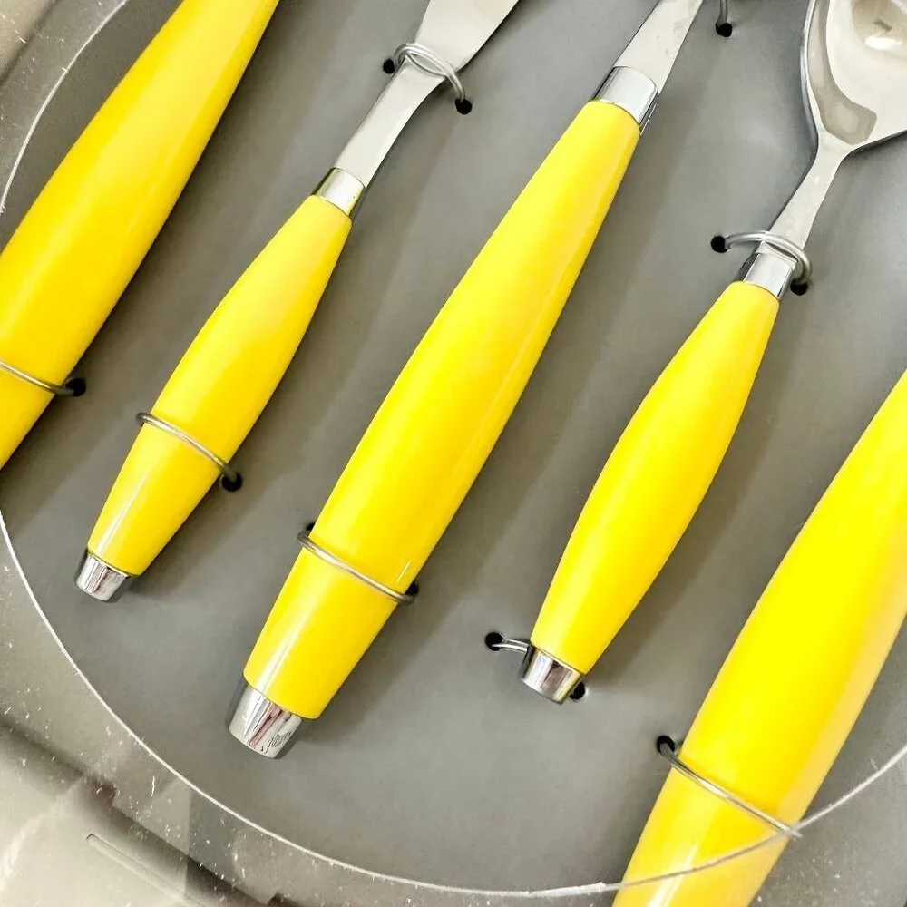 NEW Fiestaware Sunflower Yellow 5 pc Hostess Set Flatware Silverware New in box